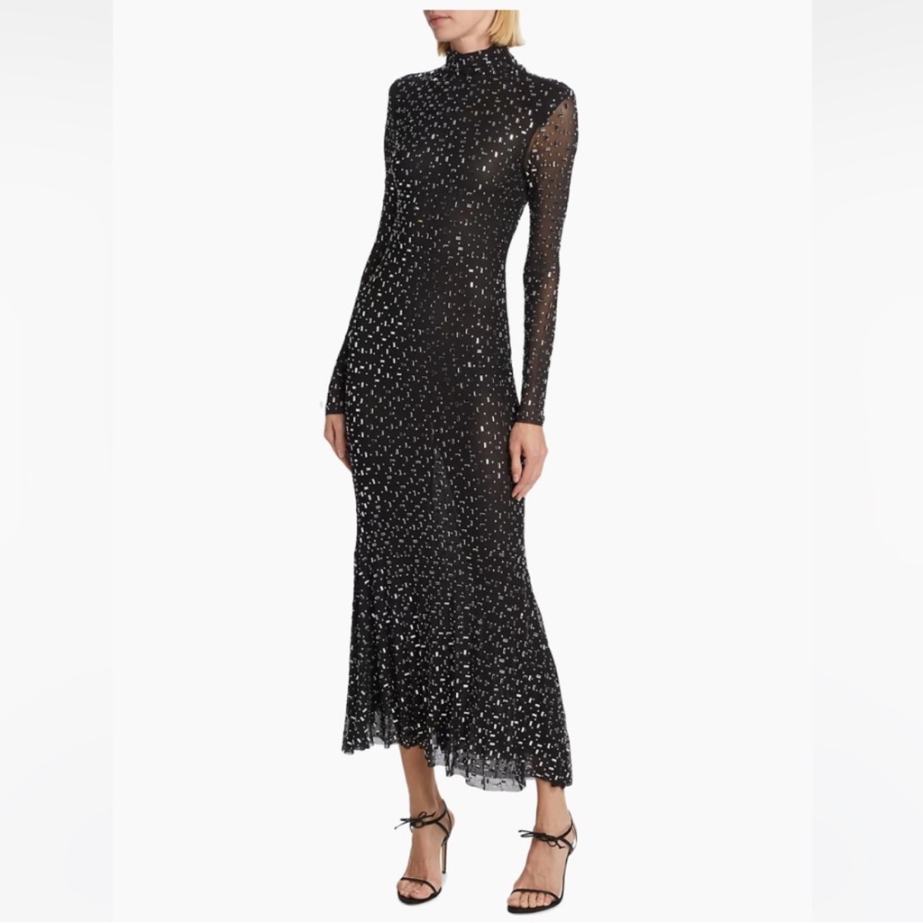 Self Portrait Elegant Black Sequin Dress